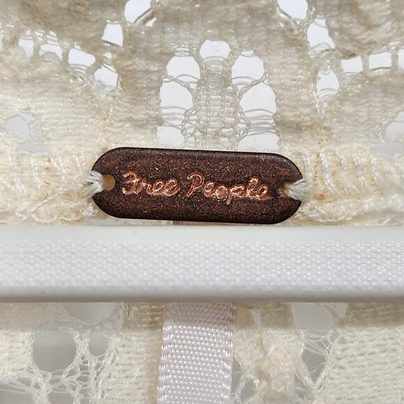 Free People Ivory Heart In Two Relaxed V Neck Lace Fairy Mini Dress Women's M - Picture 2 of 7